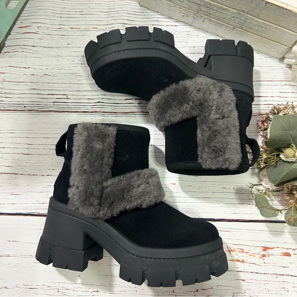 Ugg Brooklyn sunburst platform sheepskin suede boots - Picture 5 of 11